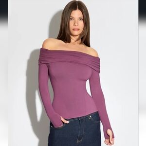 Ta3 Shapey Off Shoulder Long Sleeve  Corset Top